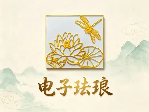 电子掐丝珐琅-荷风蜻语|非遗手工(适合新手练手)