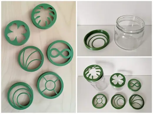 Jar lids for propagation or flower arrangement