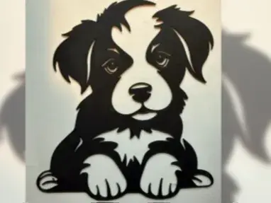 Border Collie baby dog silhouette (wall art)