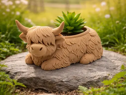 Highland-Kuh Schalenhocker der Waldfee