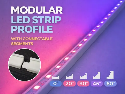 LED Strip Profiles (0° / 20° / 30° / 45° / 60°)