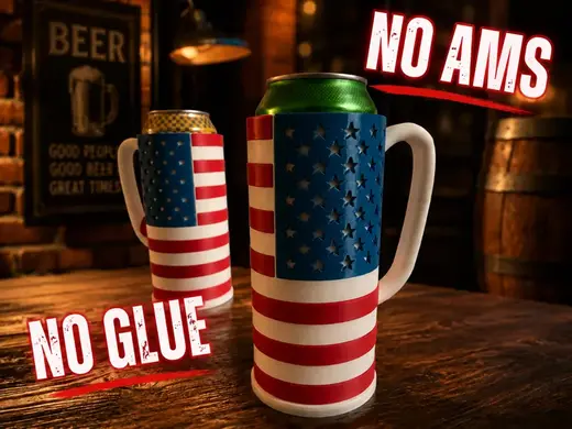 American Flag Beer Can Holder - NO AMS, NO GLUE