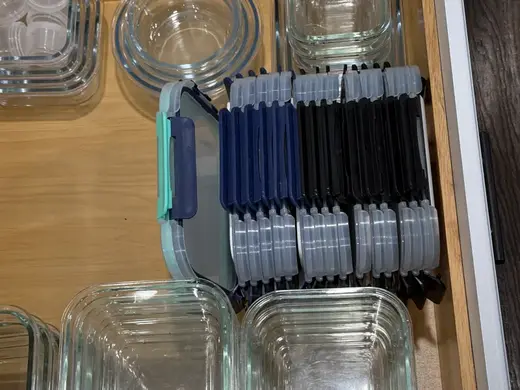 Large Glass Meal Prep Container Lid Storage
