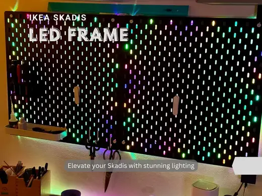 LED Frame for Ikea Skadis Board - Light Effect