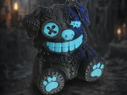 Creepy Spooky Australian Shepard Dog Stitched
