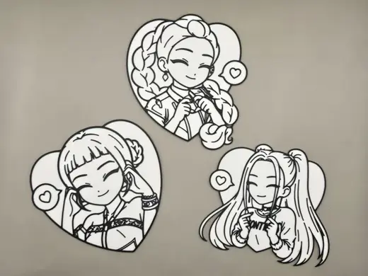 Heart Kpop Love Huntrix Coloring Painting Craft