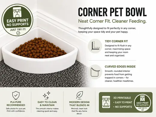 Corner Pet Bowl Feeder