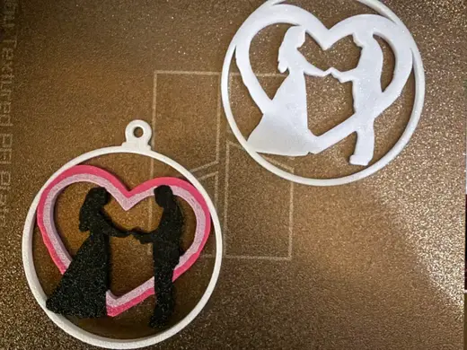 Valentines / Wedding Dangly Couple