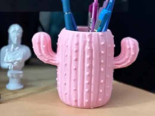 Pink Cactus Pencil Holder