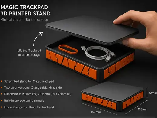 Magic Trackpad Stand with Hidden Storage | No AMS