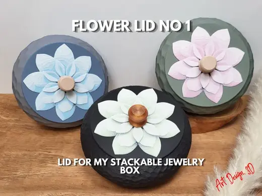 Lid for my Stackable Jewelry Box - Flower No 1