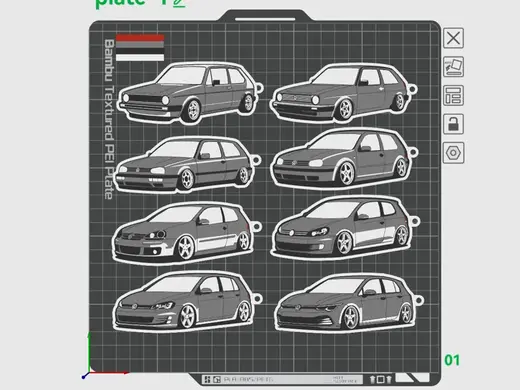 All Models Keychain mk1 mk2 mk3 mk4 mk5 mk6 mk7 8