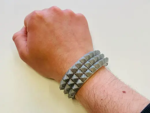 bracelet wristband with 3 spike rows TPU fashion