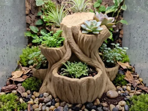Terrarium & Aquarium Organic Tree Stump Planters