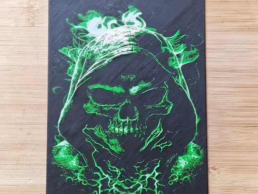 Hooded Skull /Dark Fantasy HueForge Art Print