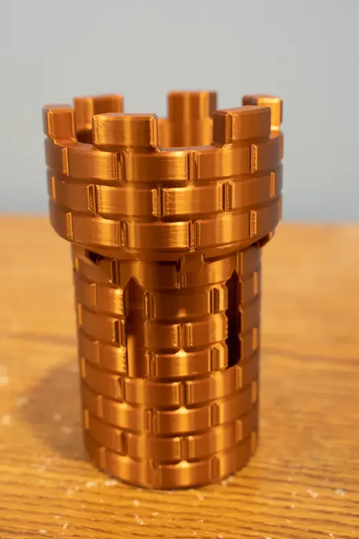 Castle style pen holder