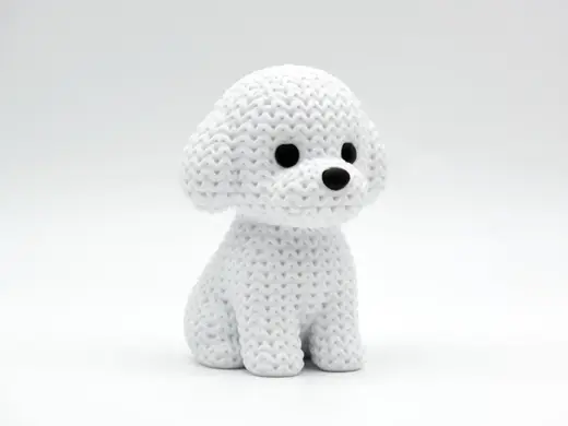 Knitted Bichon Frise Dog