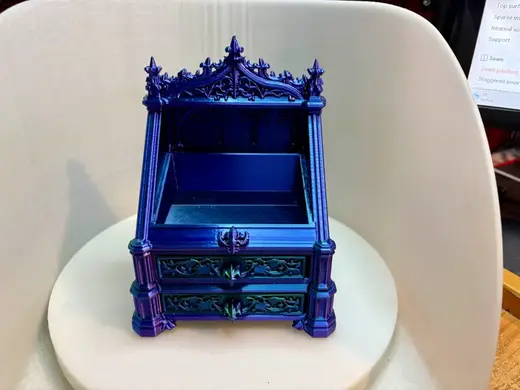 Gothic Slanted Curio Cabinet
