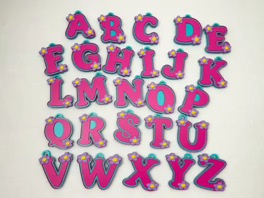 Floral Letter Keychains/Necklace Charm