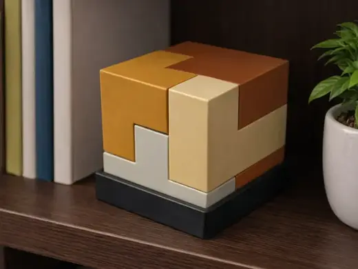 3D Puzzle Cube – 5 Pieces with Storage Tray