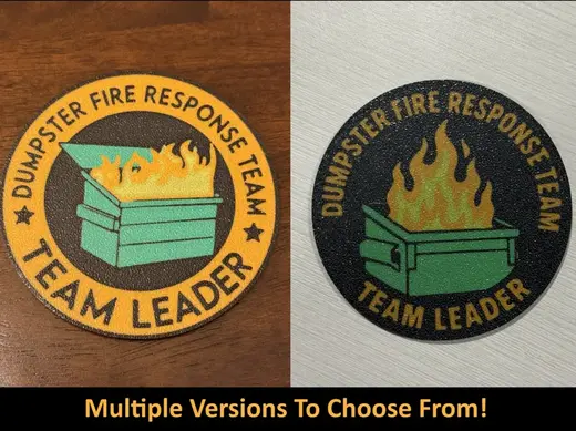 Dumpster Fire Response Team - Team Leader Coasters