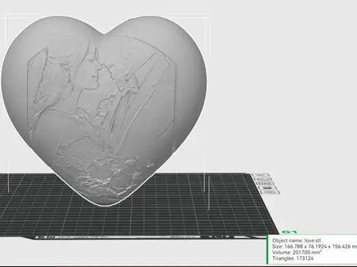 Customizable Hear Lithophane Lamp with Stand