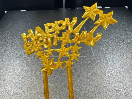 Happy Birthday Cake Topper Stars