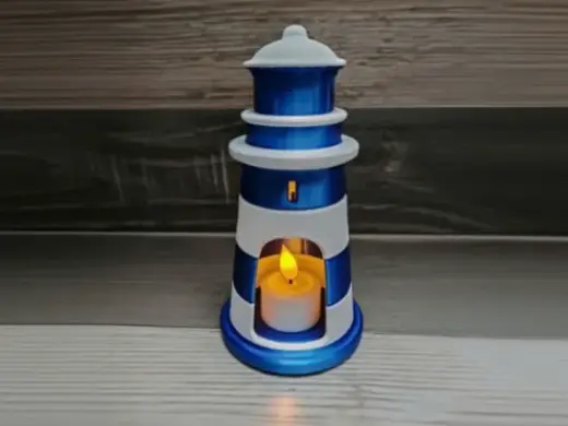 Dekorativer Leuchtturm für ein LED-Teelicht