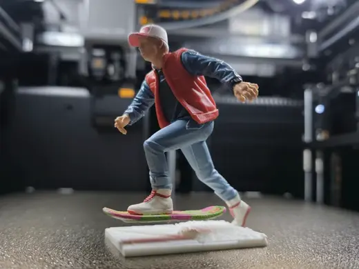 Marty Mcfly on his hoverboard - back to the future