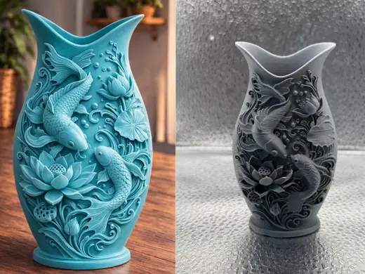 Owl Celtic Floral Vase Detailed Nature Home Decor