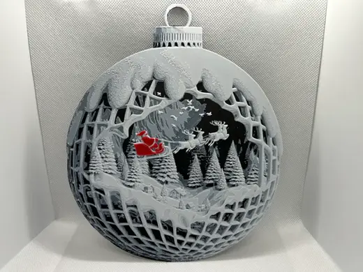 Christmas Bauble / Ornament / Santa & Reindeers