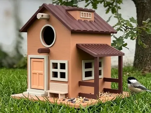 Cozy Birdhouse: High-Detail Architectural 3D Print