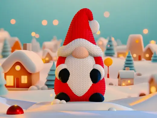 Knitted Crochet Santa Gonk Gnome