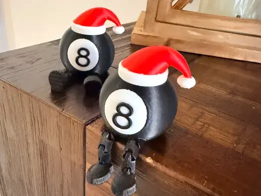 Articulated Christmas 8-Ball Pool Decoration