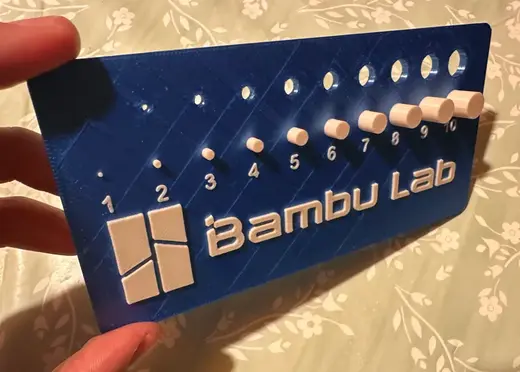 Calibration Print with holes and pegs Bambu Labs