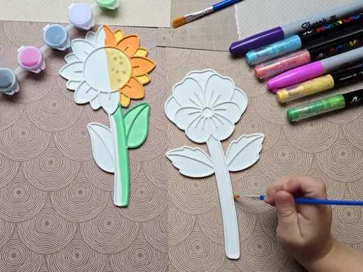 Cute Flower Coloring Craft Set 3
