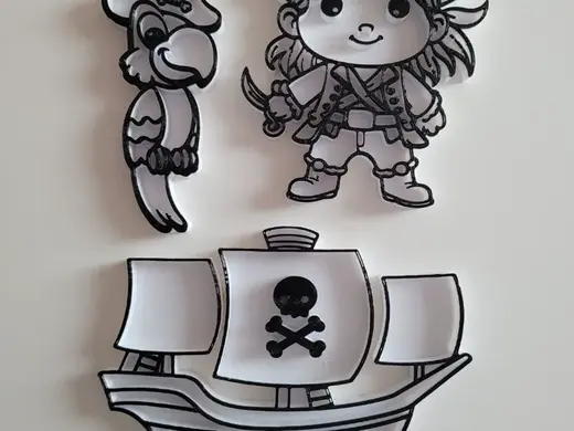 sensory play montessori pirate/piraat vulvormen