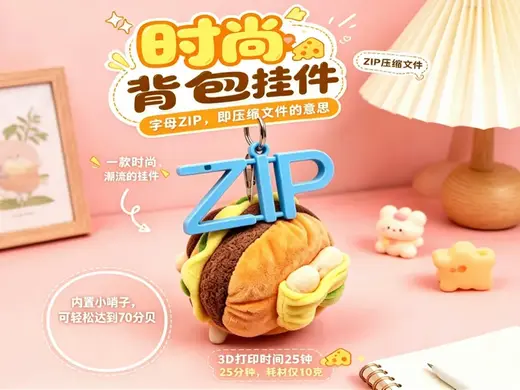 ZIP背包挂件+哨子二合一