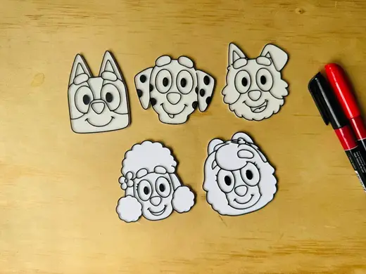 pack de manualidades para colorear bluey and bingo