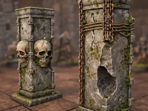 Dark realms: Stone pillars