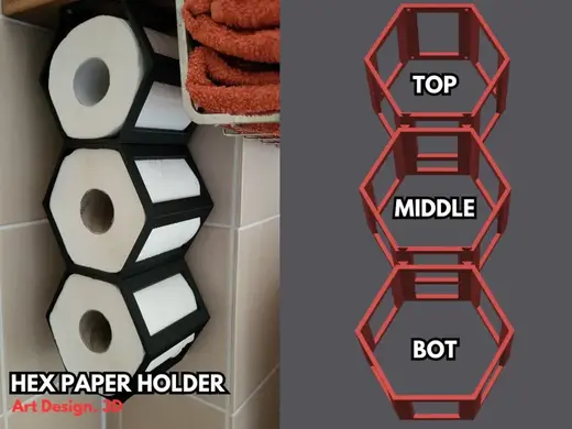 Hex Toilet Paper Holder Under Desk