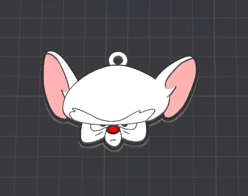 cartoon character brain(pinky-&-the-brain) keychain / necklace charm