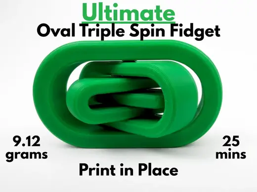 Ultimate Oval Triple Spin Fidget (Print in Place)
