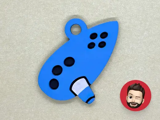 Zelda ocarina keychain