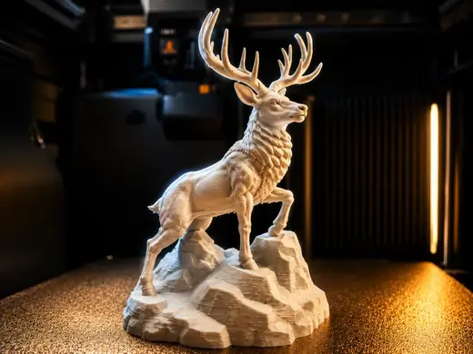 Mountain Stag on Rock – Majestic Wildlife Statue