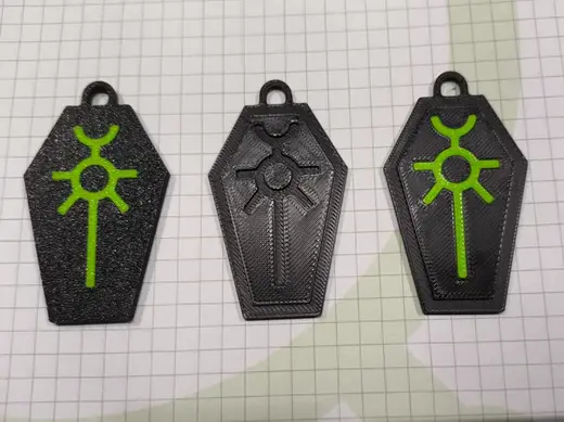 Necron Ankh of Triarch keychain symbol glyph