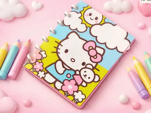 Hello Kitty A5 Notebook with dividers