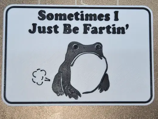 Sometimes I just be fartin sign