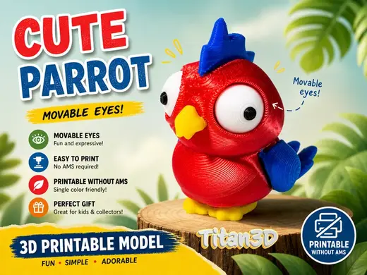 Cute Parrot with Movable Eyes