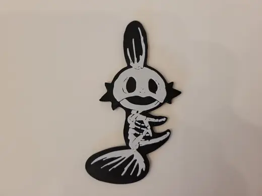Pokemon Mudkip Skeleton Halloween Skull Keychain
